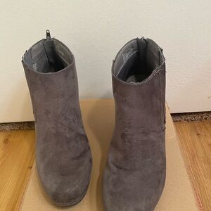 Sugar Charcoal Suede Ankle Booties
